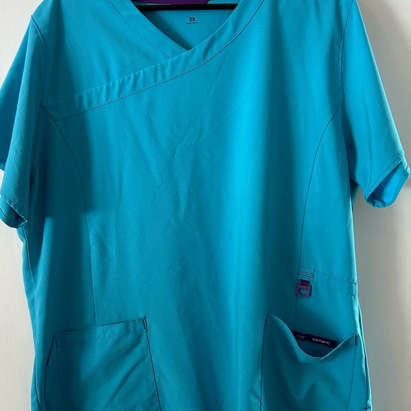 Carhartt Tops - Carhartt Teal V-Neck Scrub Top